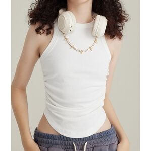 Short Washed Pleated Women's Vest